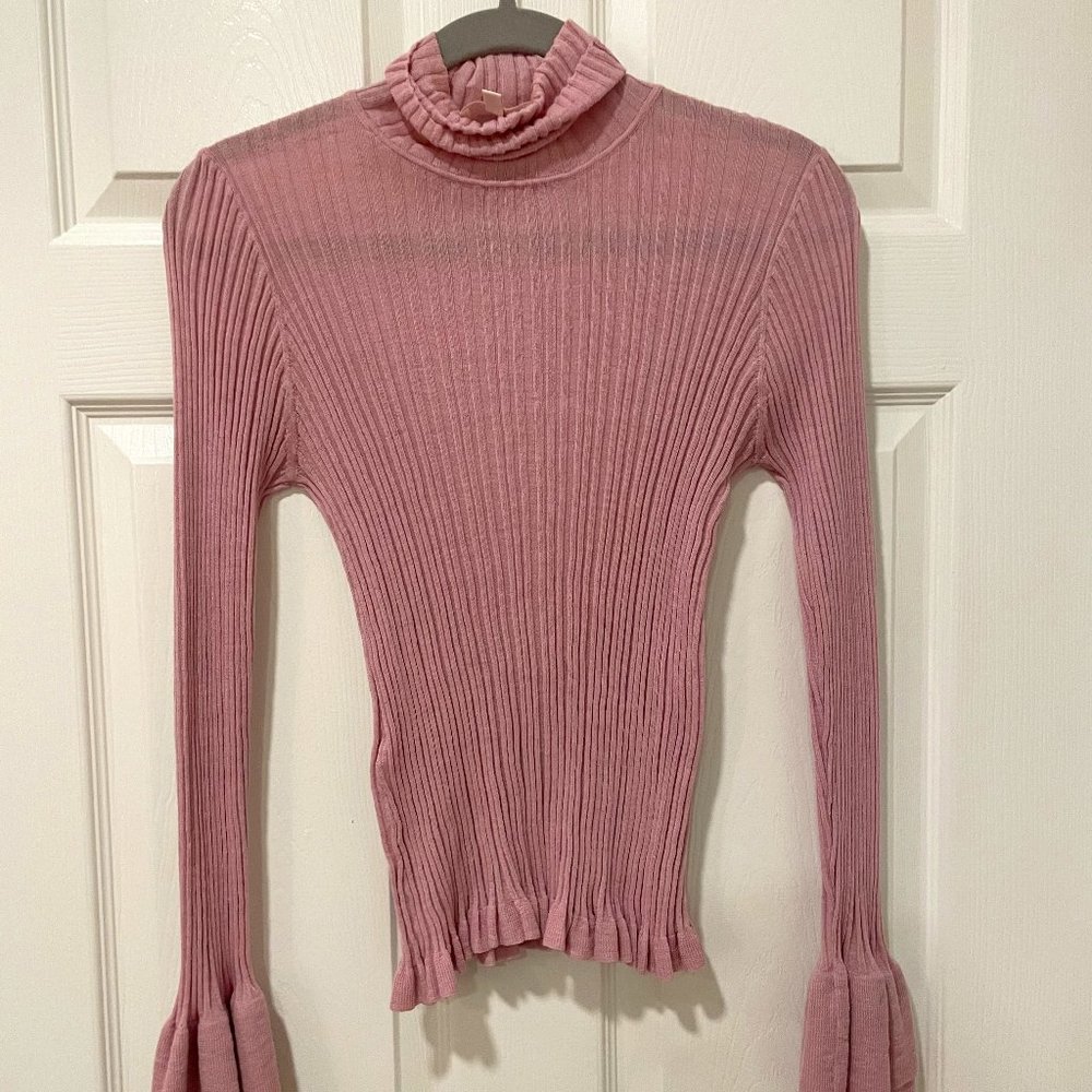 Cinq à Sept Medium Pink Frilled Sweater